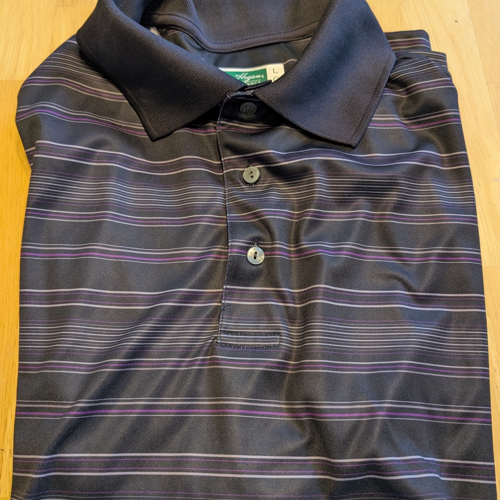 Hogan Black and Purple Striped Polo